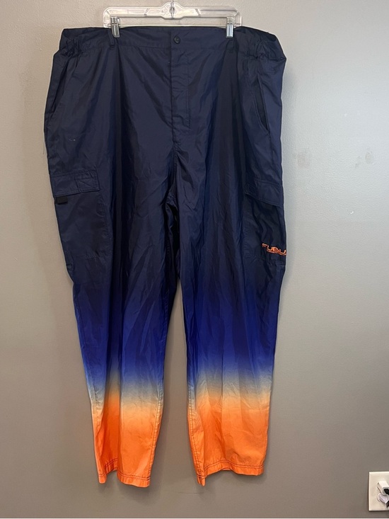FUBU Other - VTG 90s FUBU Extreme Sports Track Pants Navy & Orange Gradient Y2K Size 3X